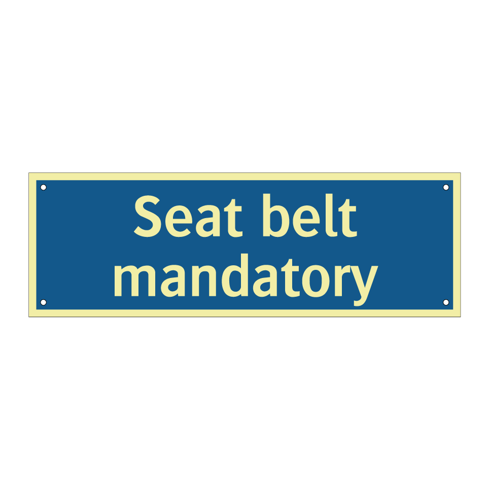 Seat belt mandatory