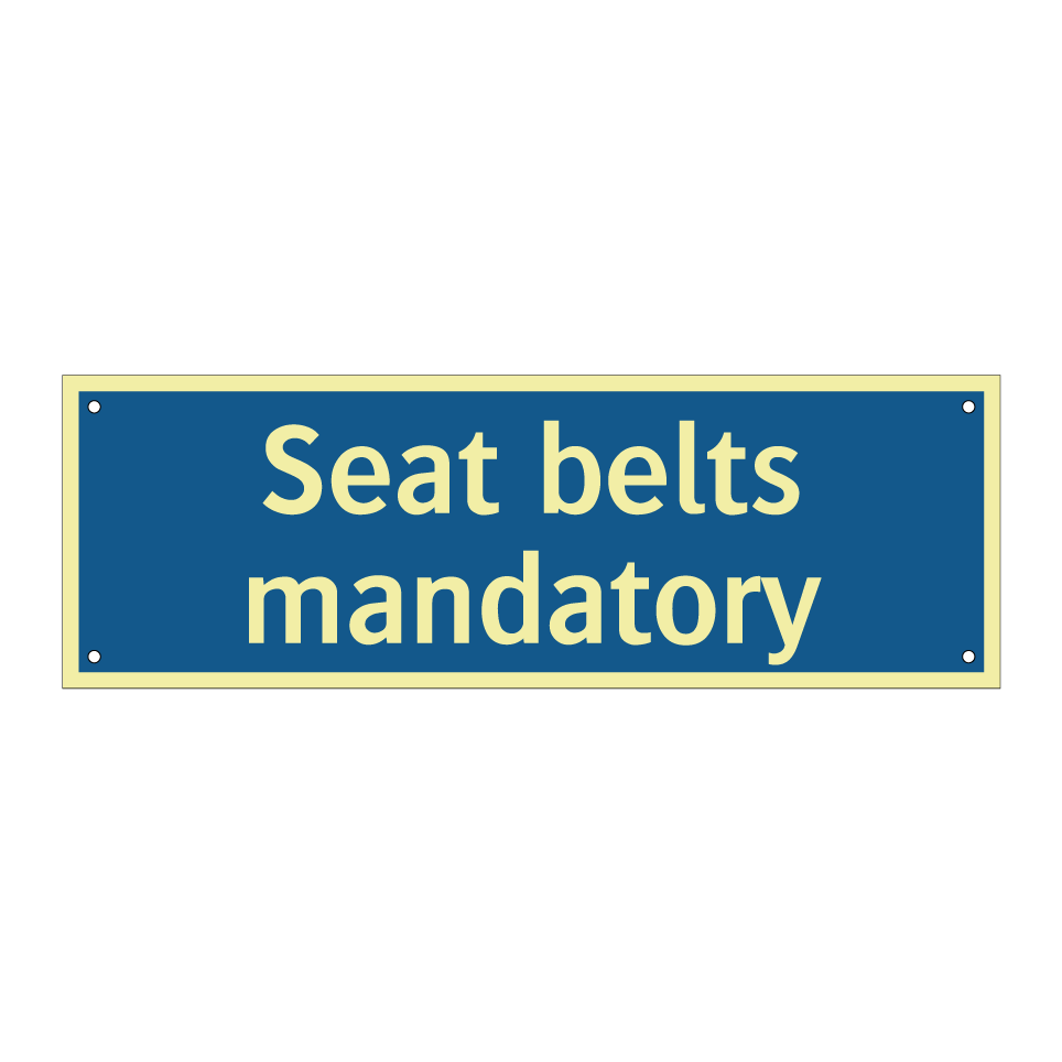 Seat belts mandatory