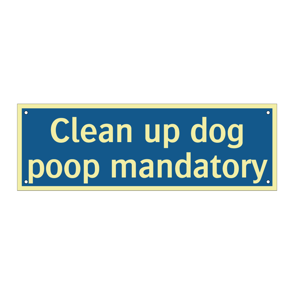 Clean up dog poop mandatory