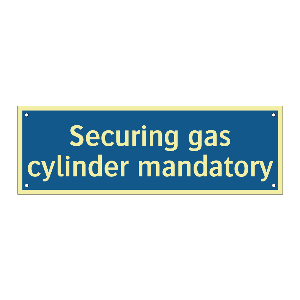 Securing gas cylinder mandatory