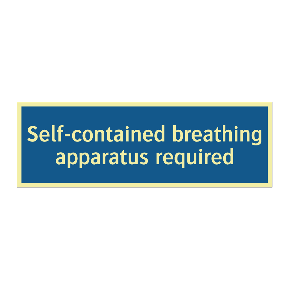 Self-contained breathing apparatus required