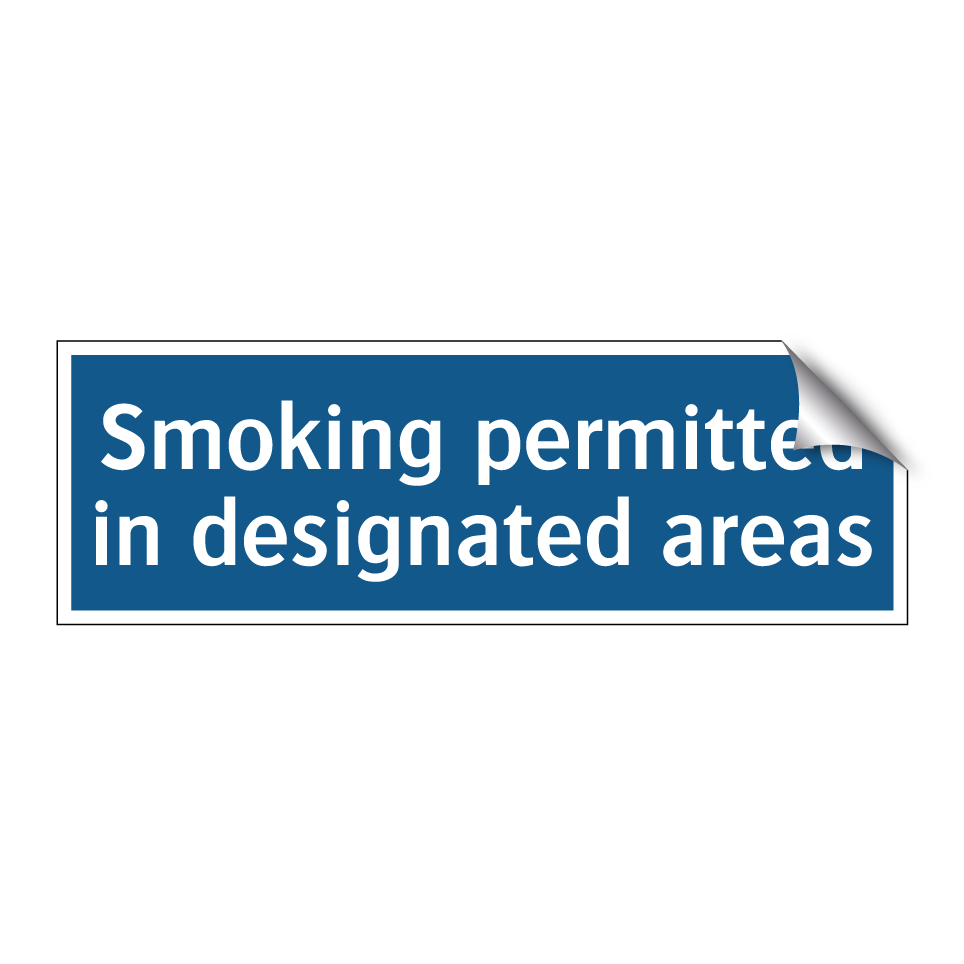 Smoking permitted in designated areas