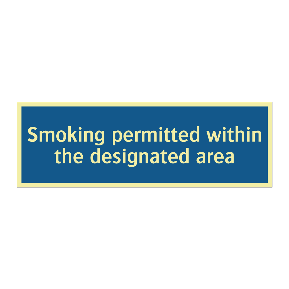 Smoking permitted within the designated area