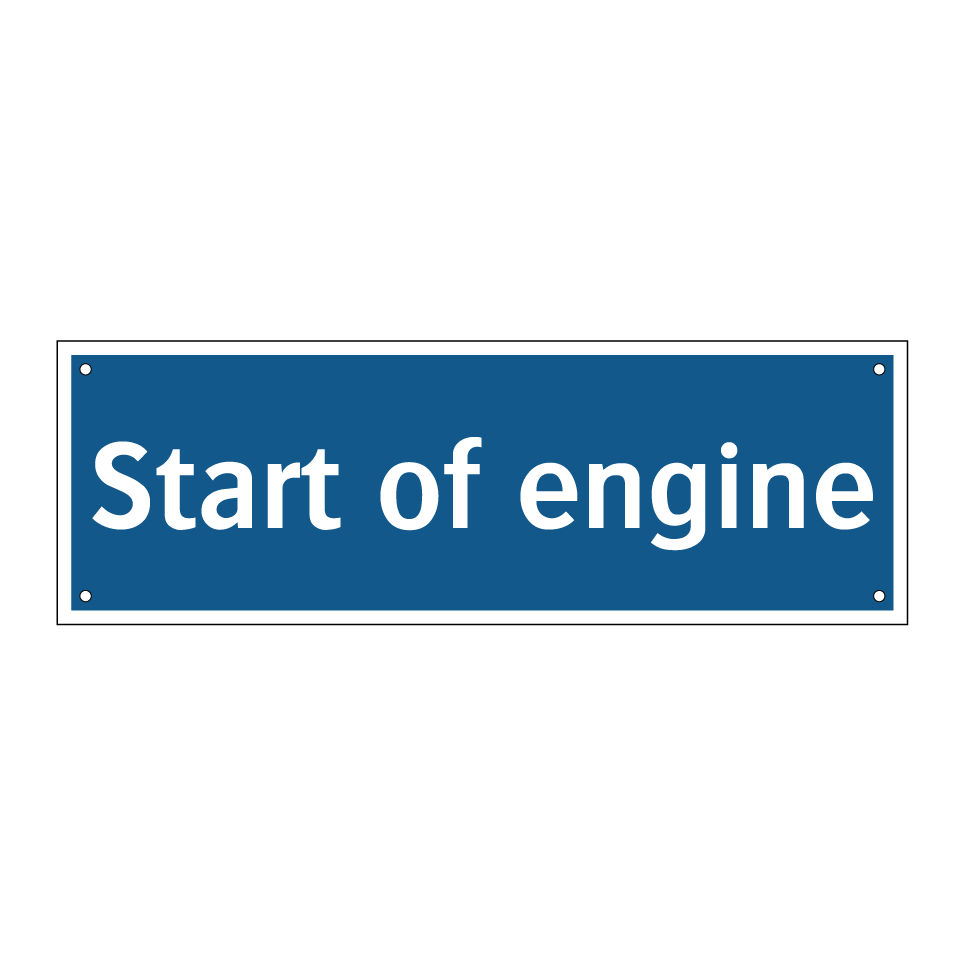 Start of engine