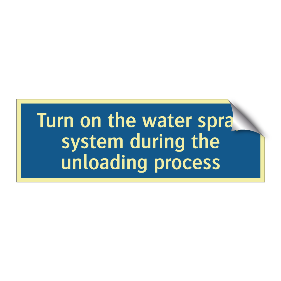 Turn on the water spray system during the unloading process