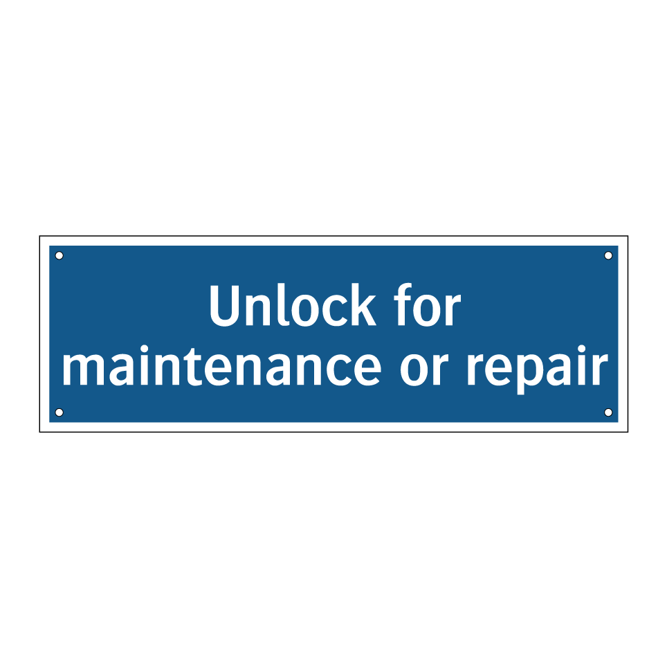 Unlock for maintenance or repair