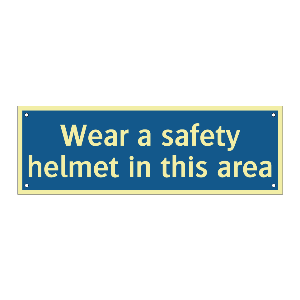 Wear a safety helmet in this area