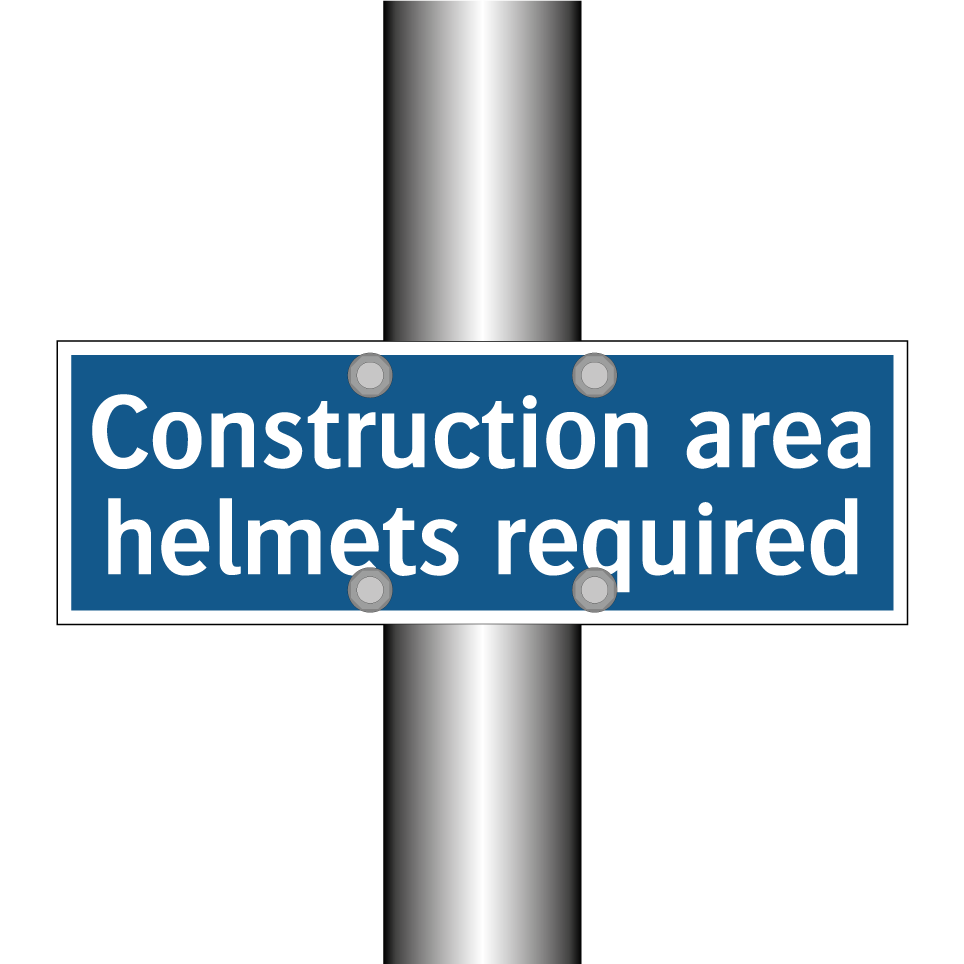 Construction area helmets required