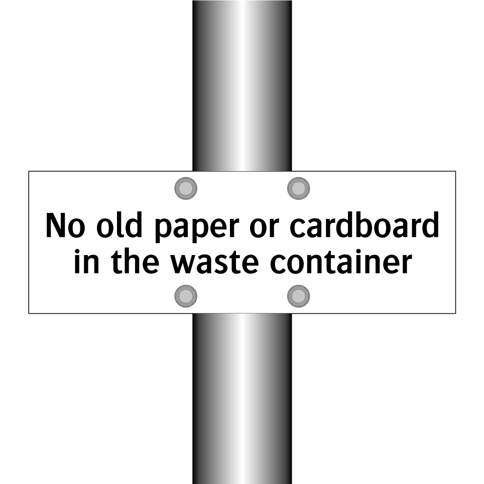 No old paper or cardboard in the waste container