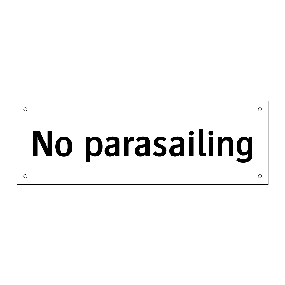 No parasailing