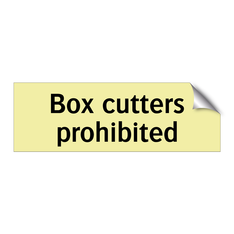 Box cutters prohibited