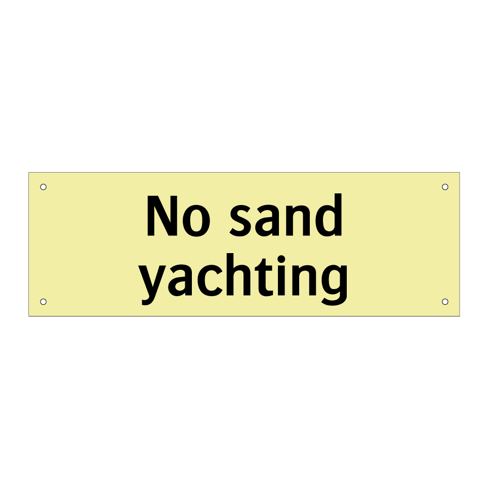 No sand yachting