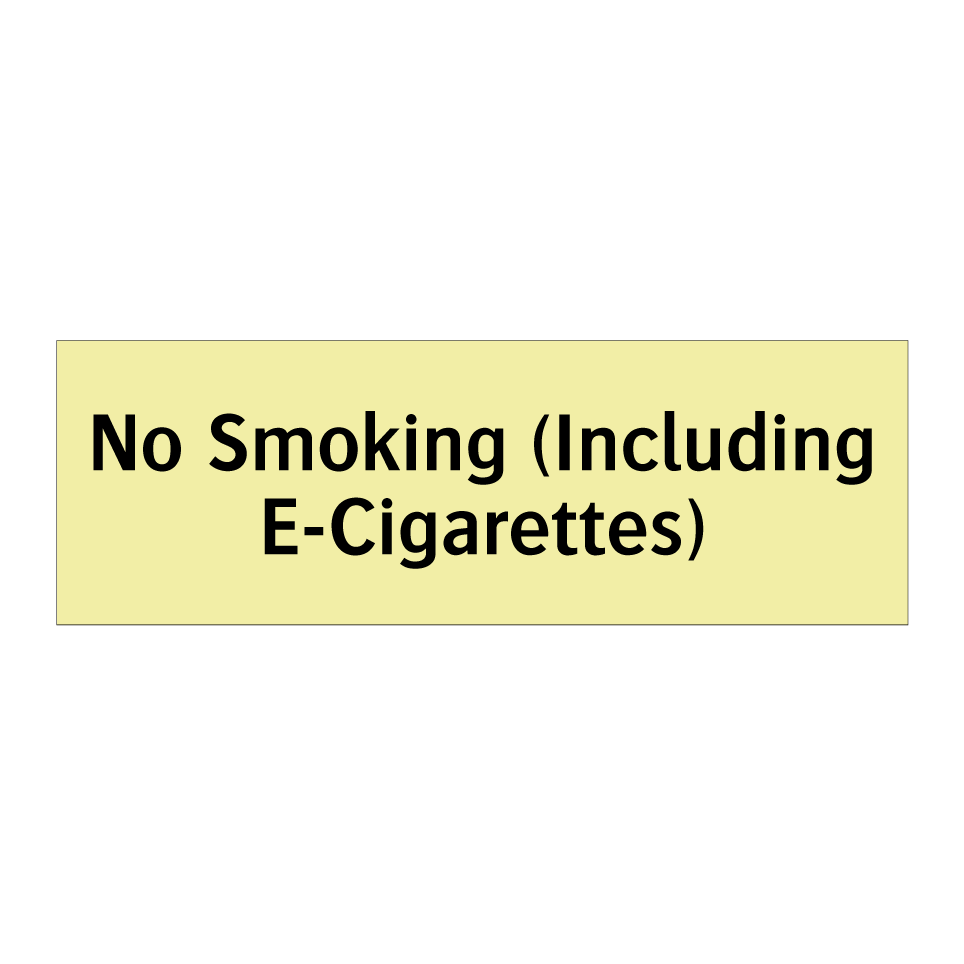 No Smoking (Including E-Cigarettes)
