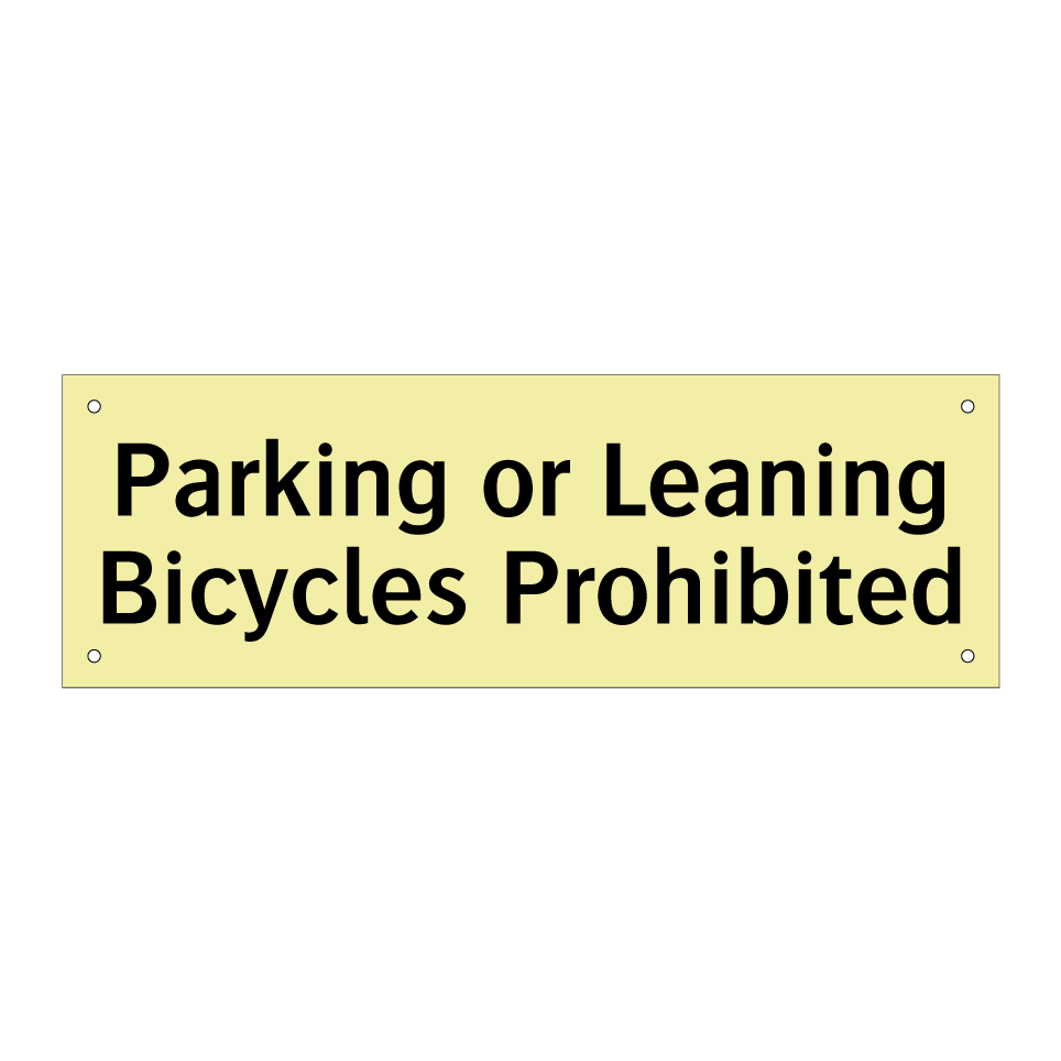 Parking or Leaning Bicycles Prohibited