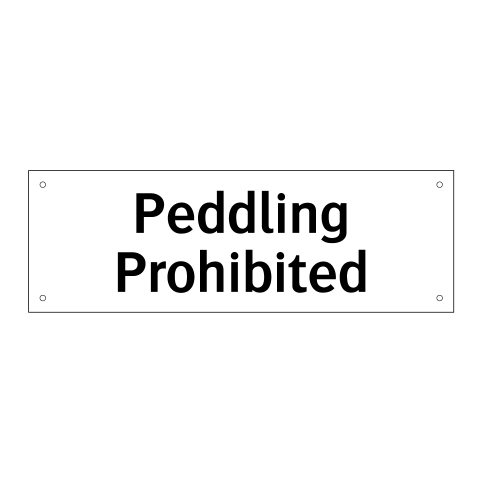Peddling Prohibited