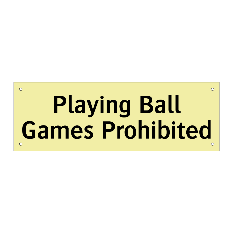 Playing Ball Games Prohibited