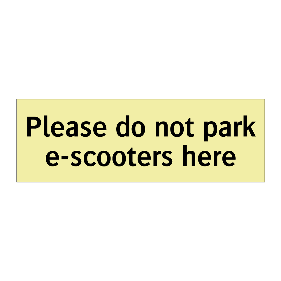 Please do not park e-scooters here