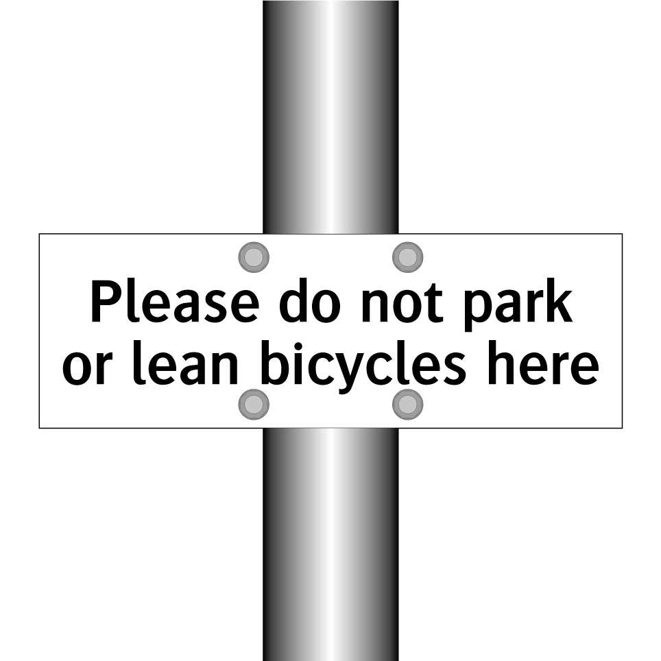 Please do not park or lean bicycles here