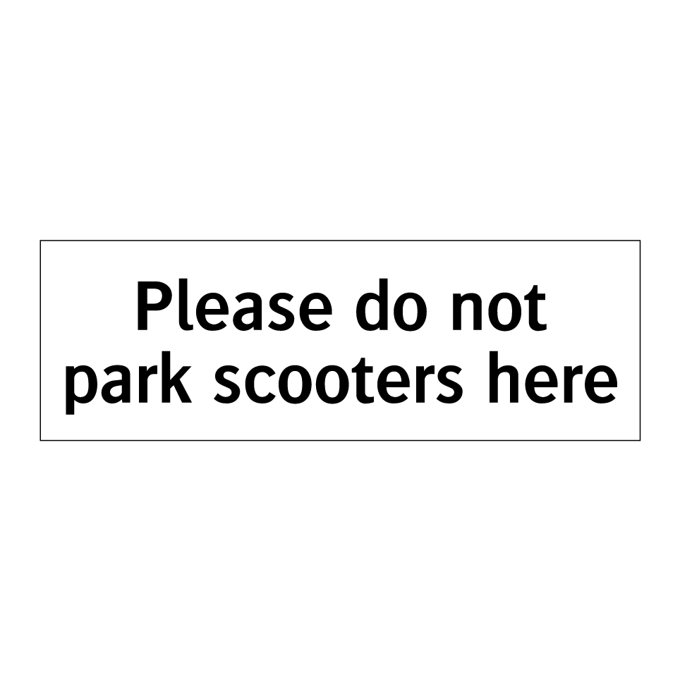 Please do not park scooters here