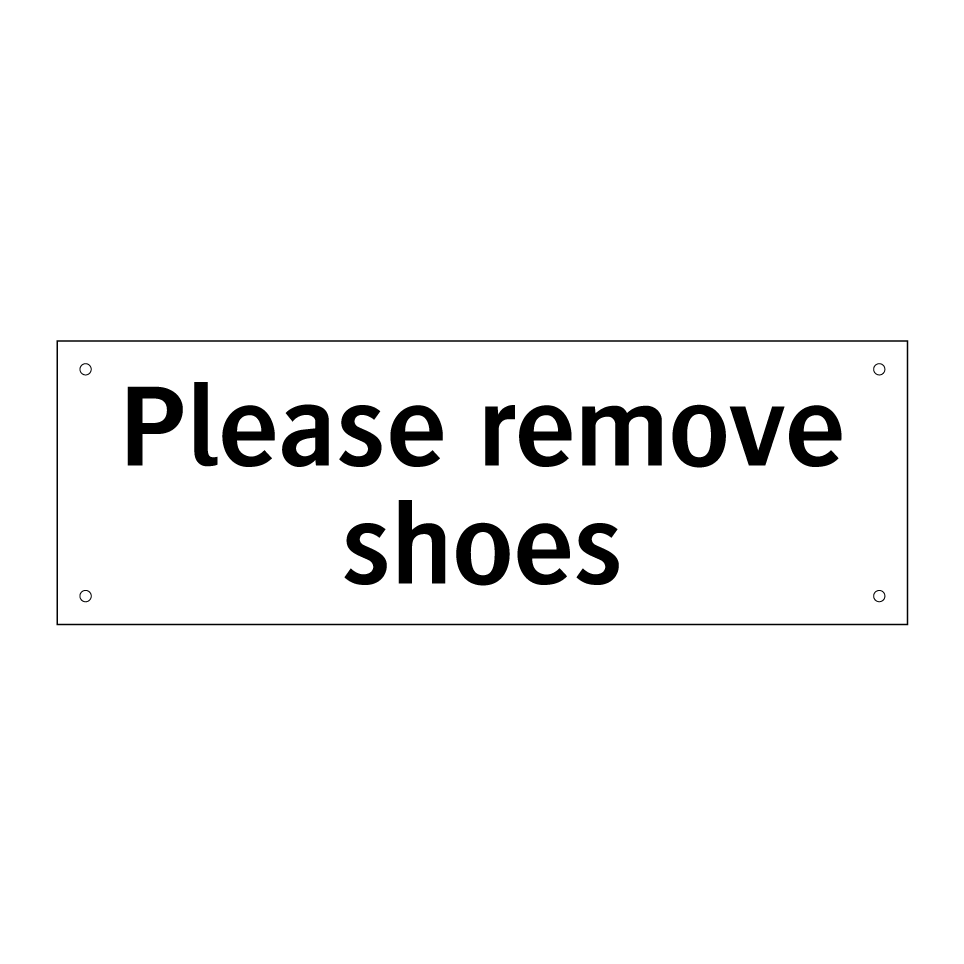 Please remove shoes