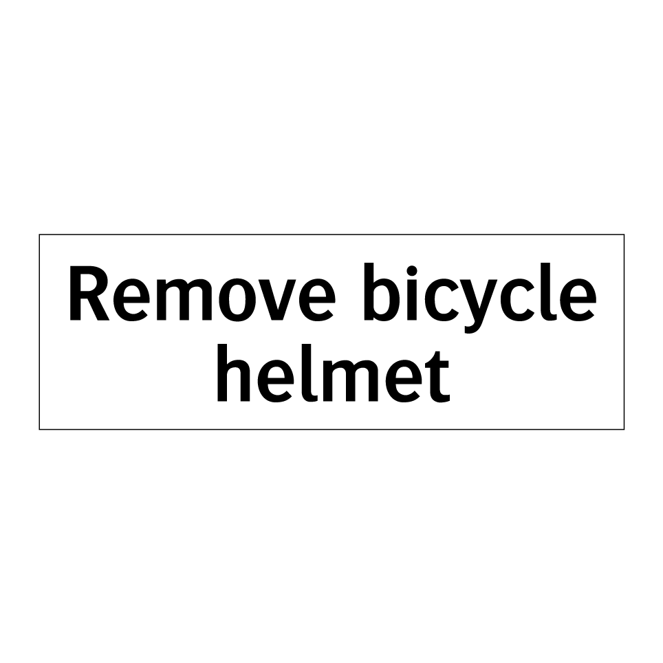 Remove bicycle helmet