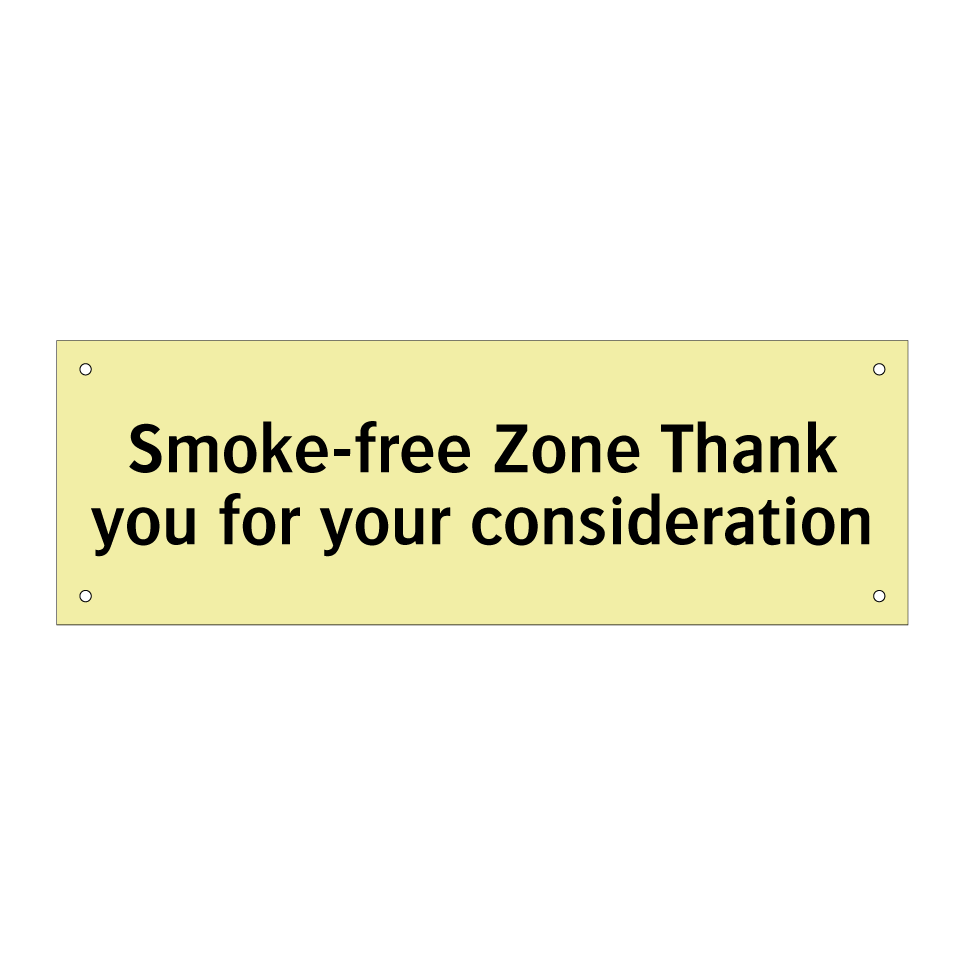 Smoke-free Zone Thank you for your consideration
