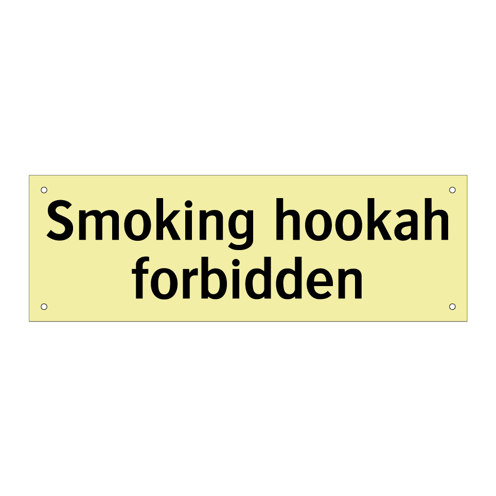 Smoking hookah forbidden