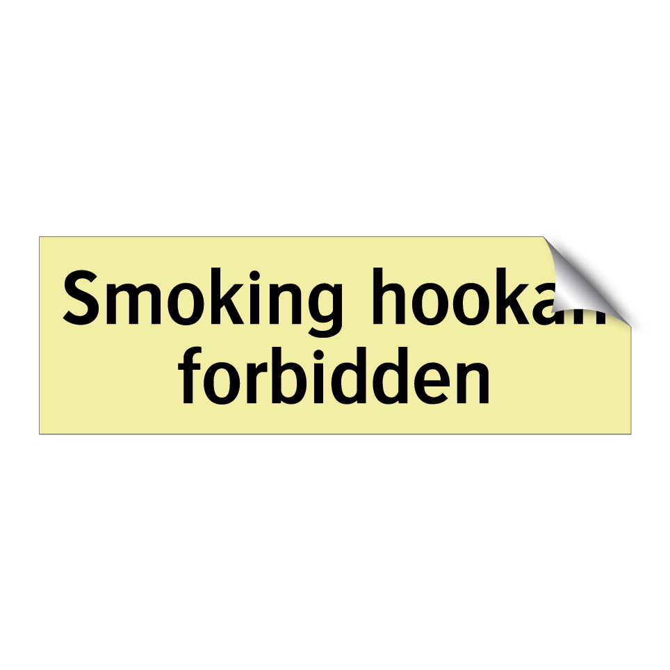 Smoking hookah forbidden
