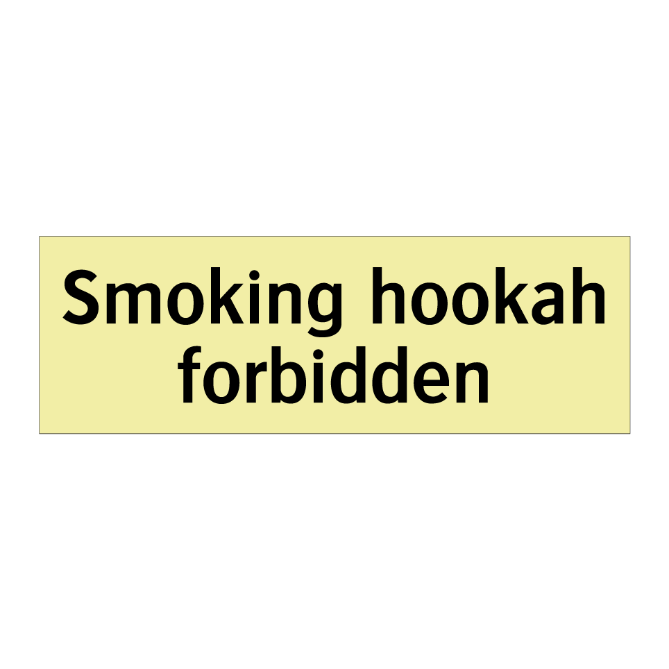 Smoking hookah forbidden