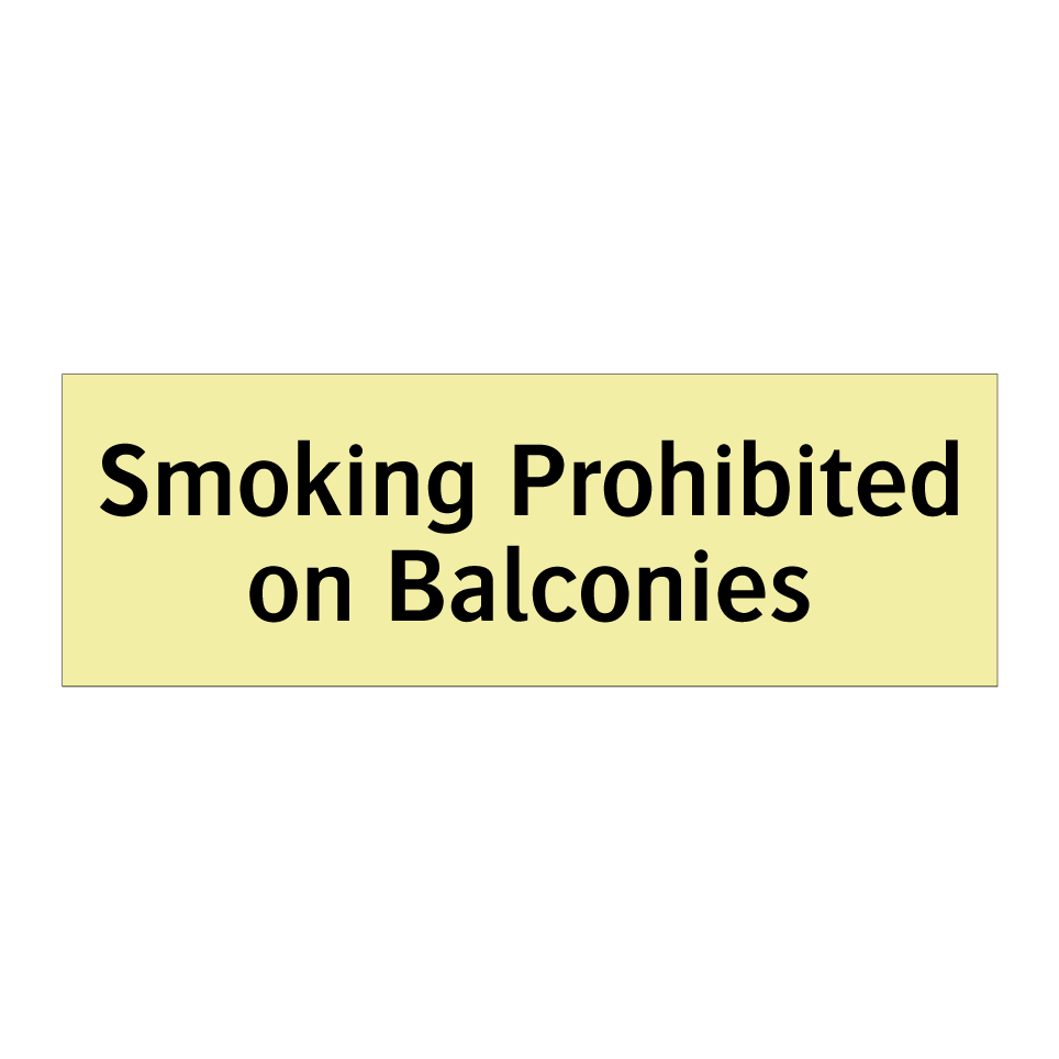 Smoking Prohibited on Balconies