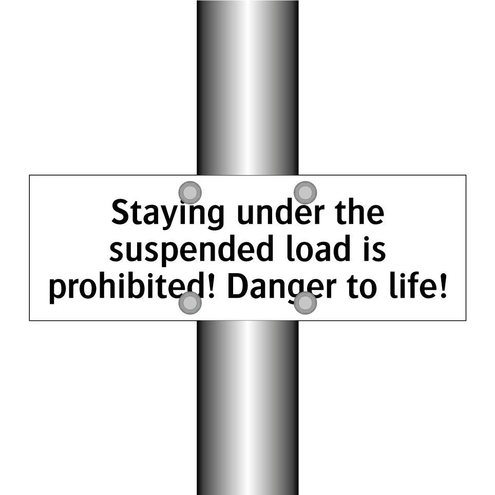 Staying under the suspended load is prohibited! Danger to life!