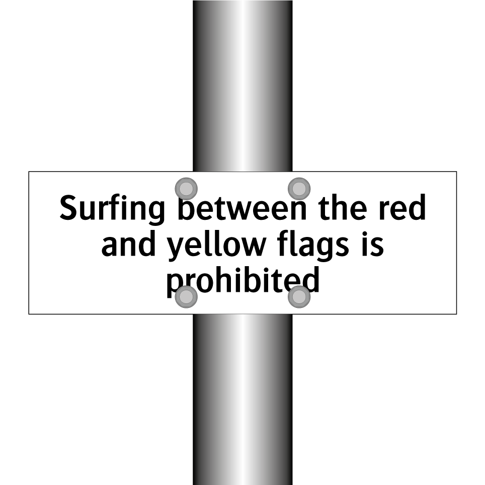 Surfing between the red and yellow flags is prohibited