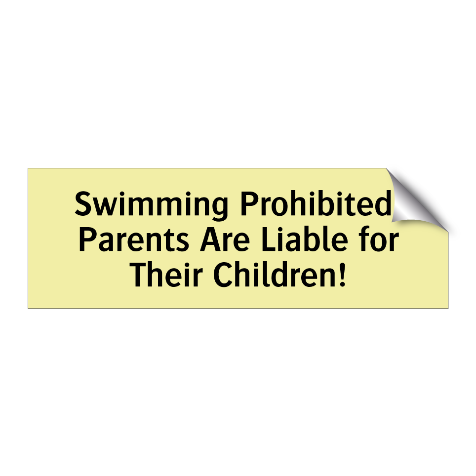 Swimming Prohibited! Parents Are Liable for Their Children!