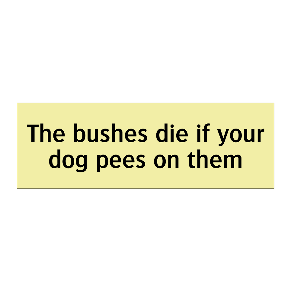 The bushes die if your dog pees on them