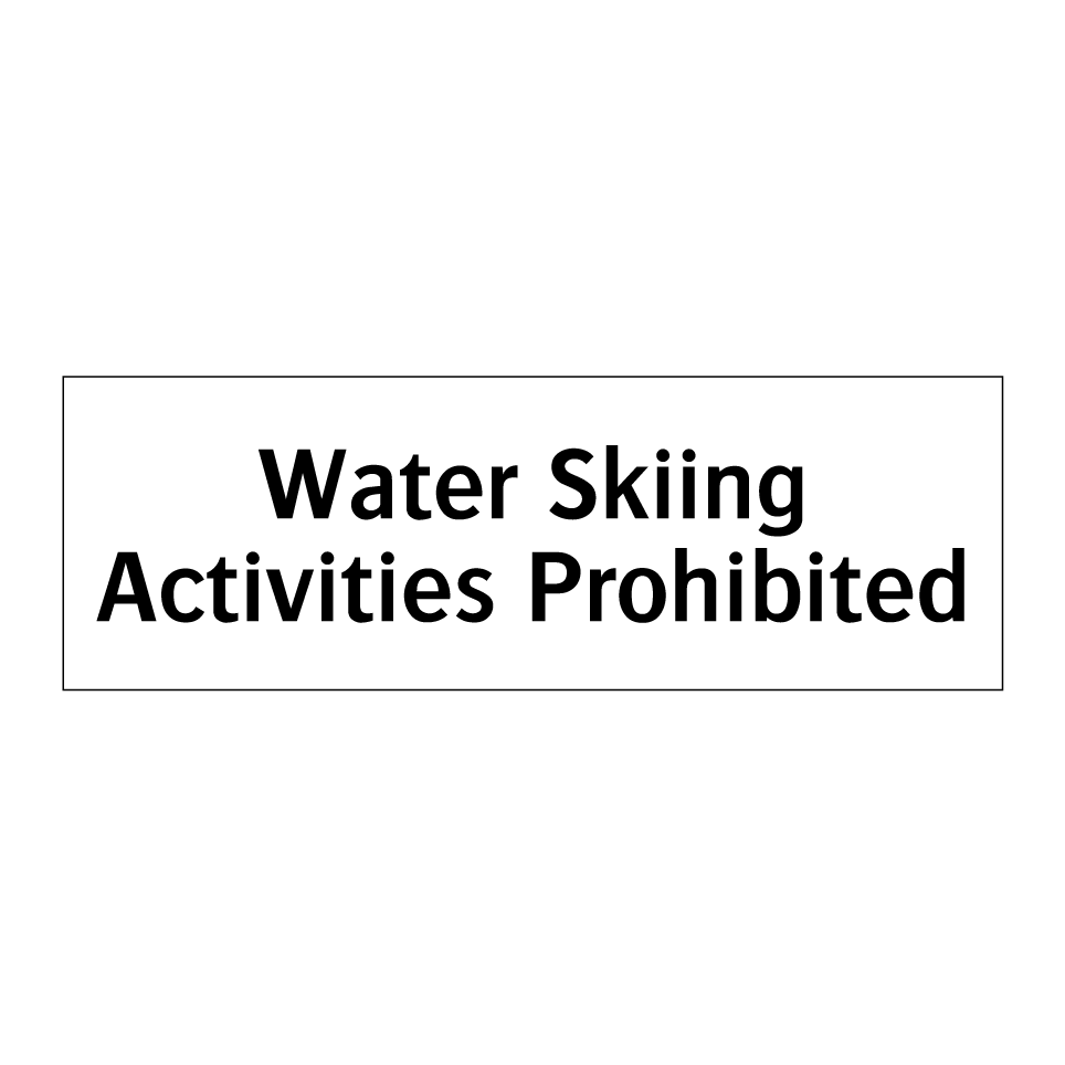 Water Skiing Activities Prohibited
