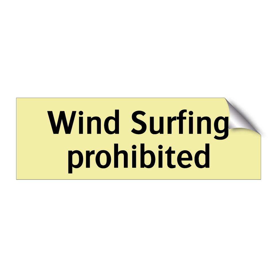 Wind Surfing prohibited