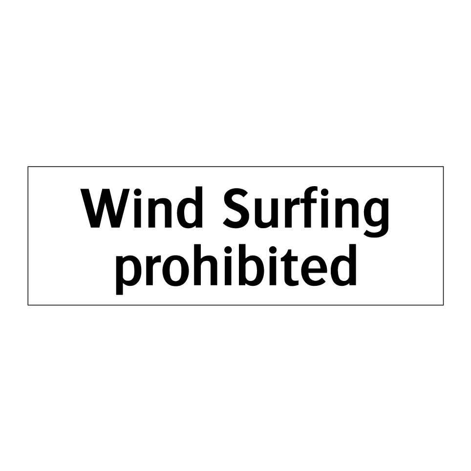Wind Surfing prohibited