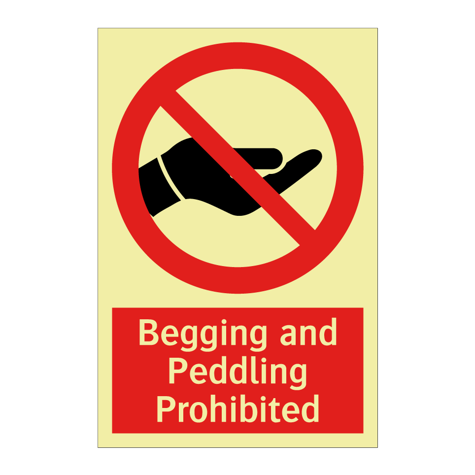 Begging and Peddling Prohibited