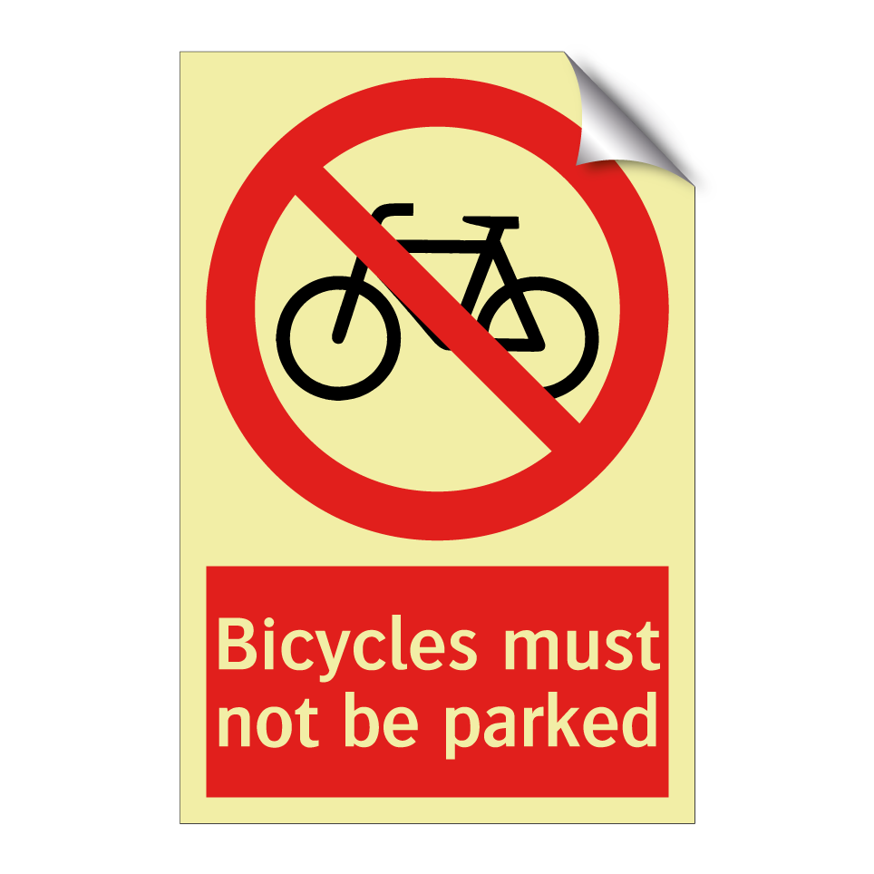 Bicycles must not be parked