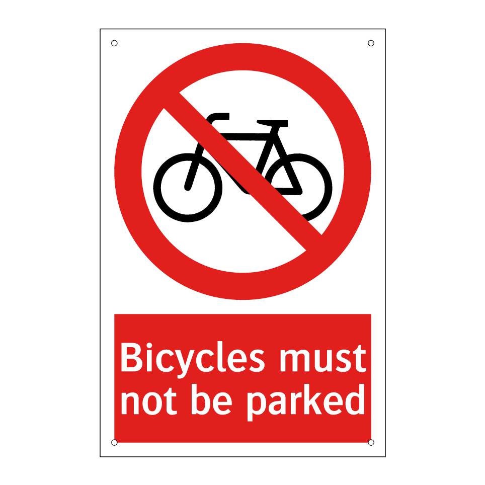 Bicycles must not be parked