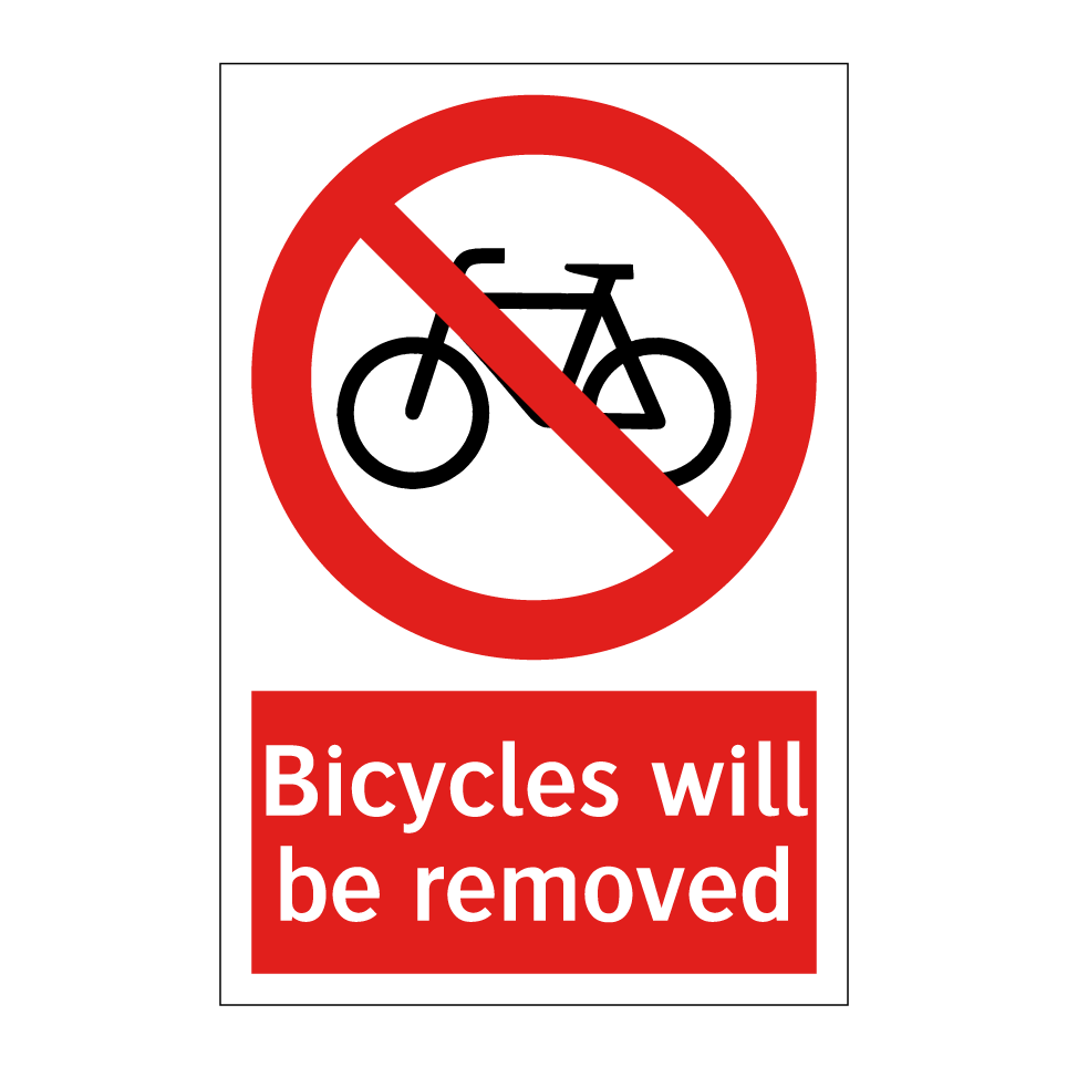 Bicycles will be removed