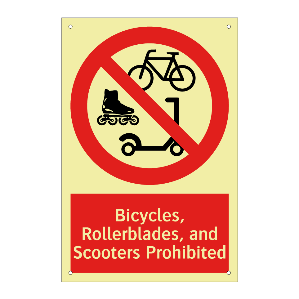Bicycles, Rollerblades, and Scooters Prohibited