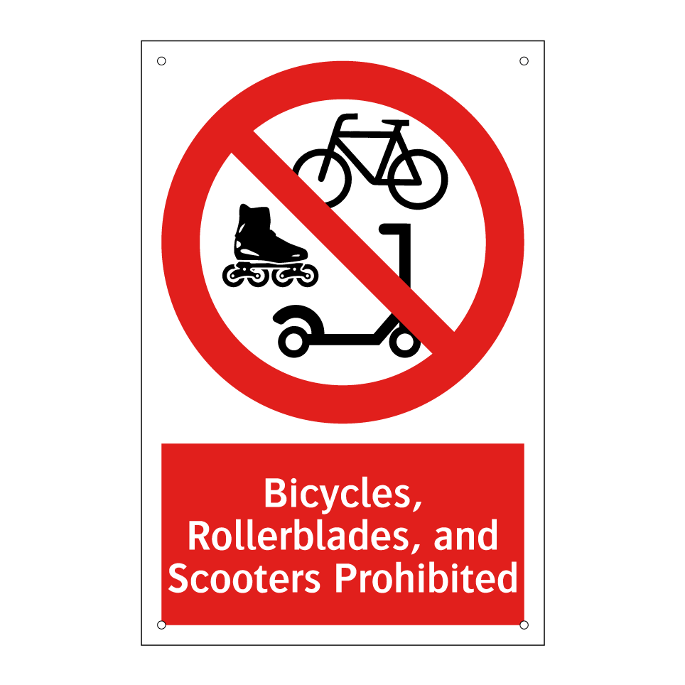 Bicycles, Rollerblades, and Scooters Prohibited