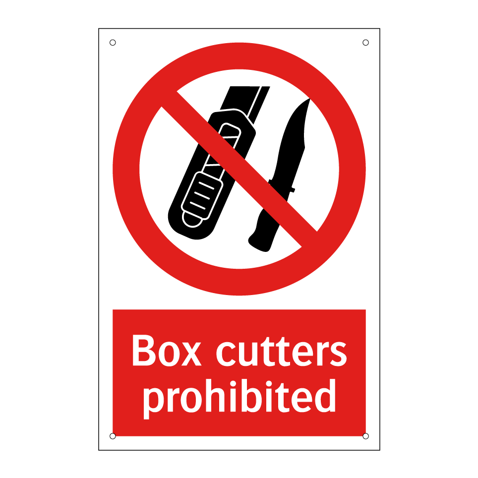 Box cutters prohibited
