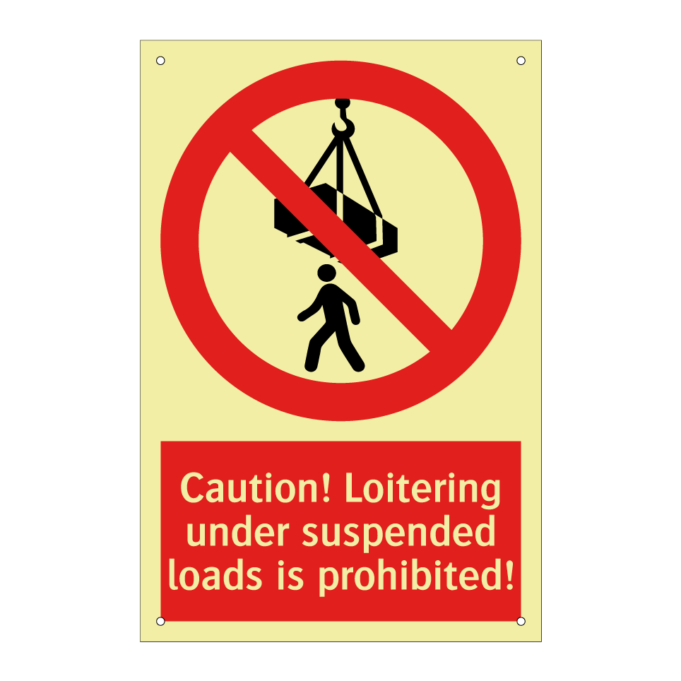 Caution! Loitering under suspended loads is prohibited!