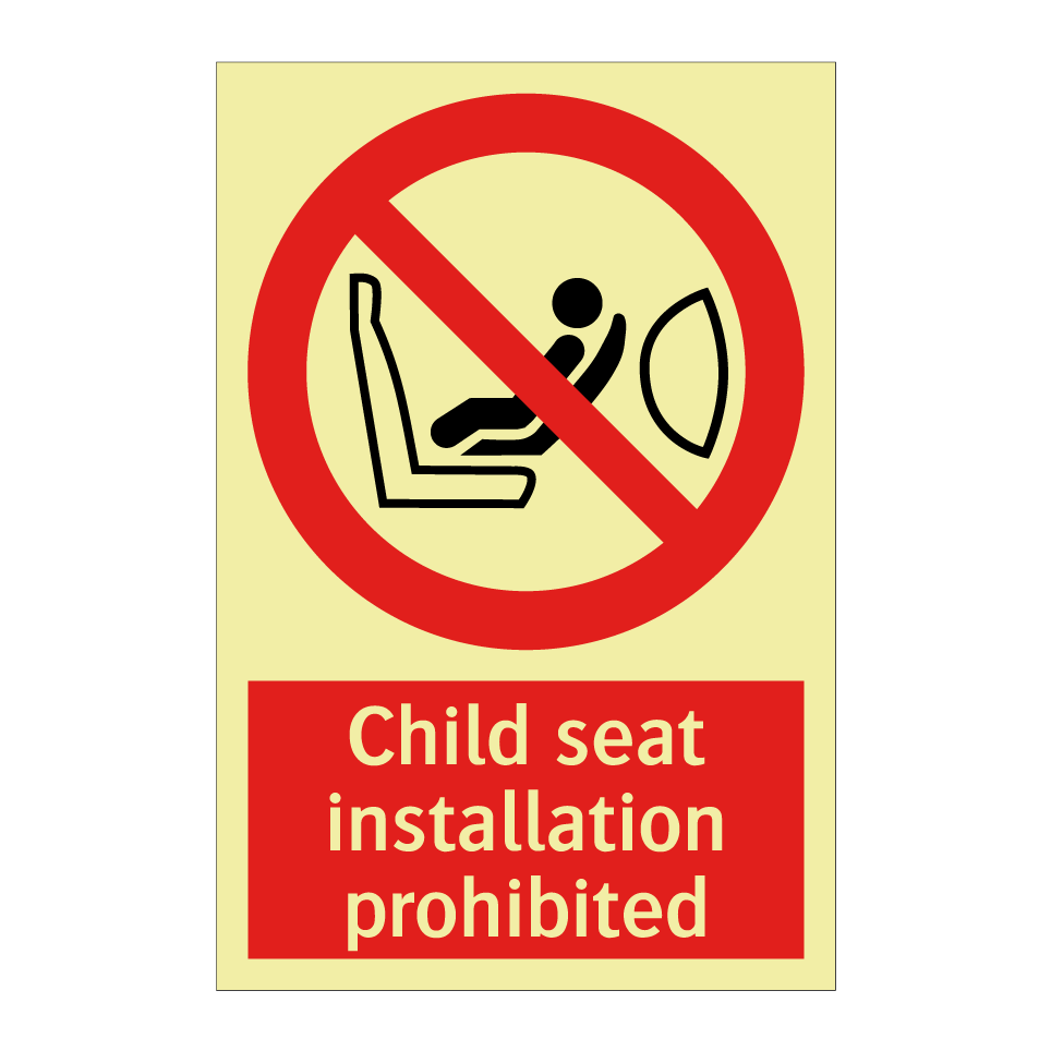 Child seat installation prohibited
