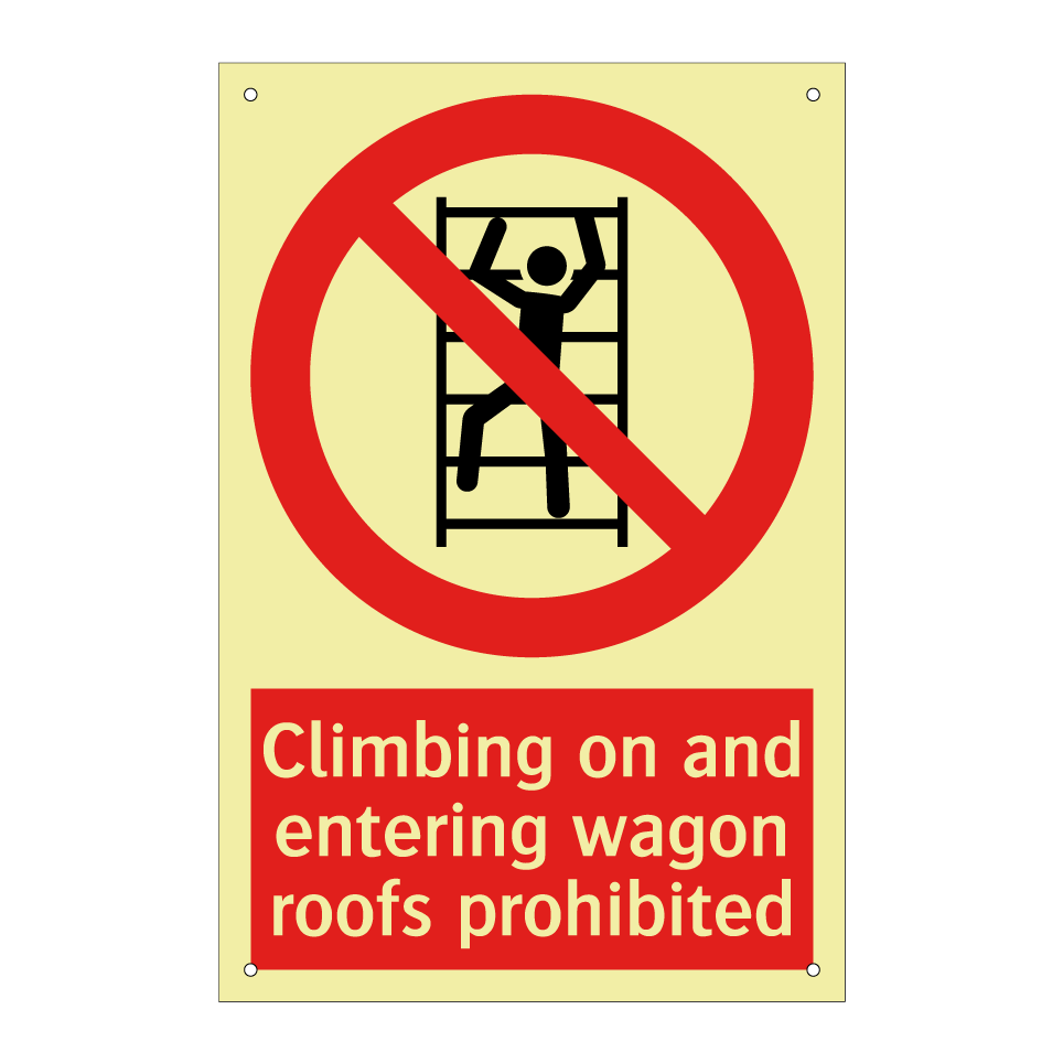 Climbing on and entering wagon roofs prohibited