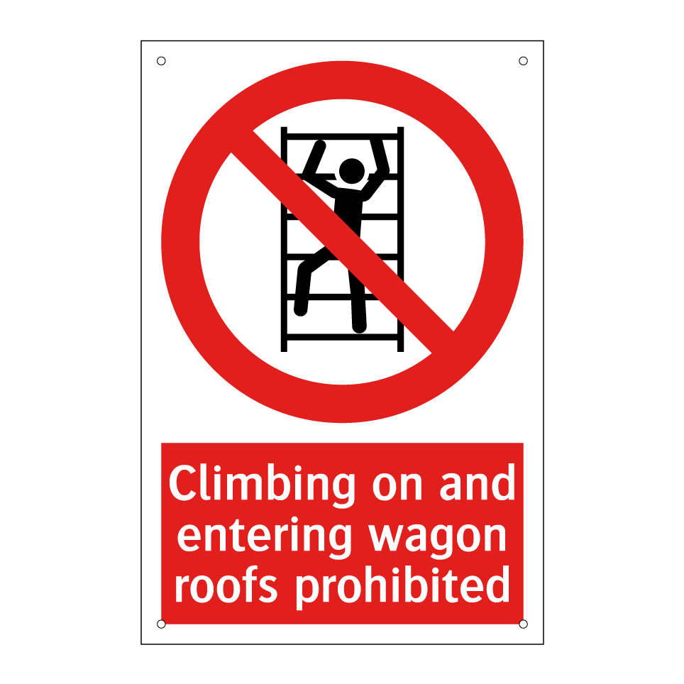 Climbing on and entering wagon roofs prohibited
