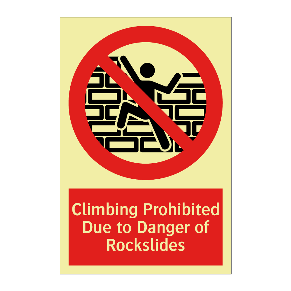 Climbing Prohibited Due to Danger of Rockslides