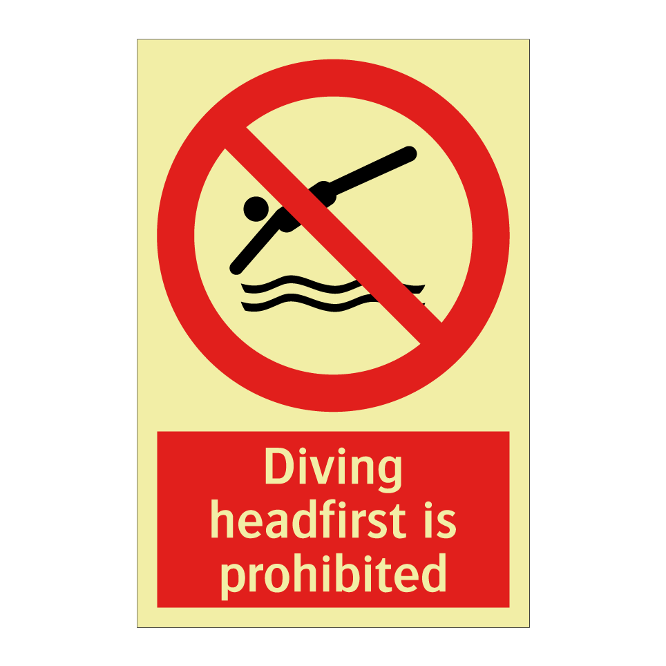 Diving headfirst is prohibited
